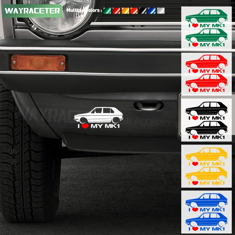 

2 шт. креативная забавная наклейка I Love My MK1, графическая Наклейка на окно корпуса, Виниловая наклейка для Volkswagen Golf 1 GTI, спортивные аксессуары для VW
