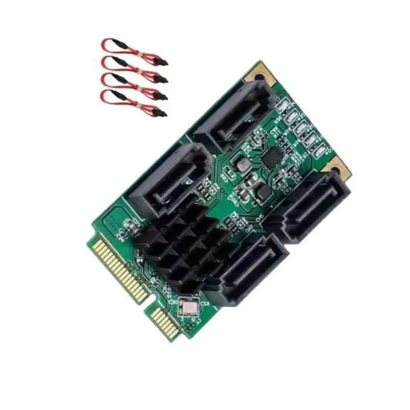 Efficient Mini PCIe to SATA3.0 2/4 Port Adapter Card for Highly Speed Data Transfer&Storage Expansion Quick Installation