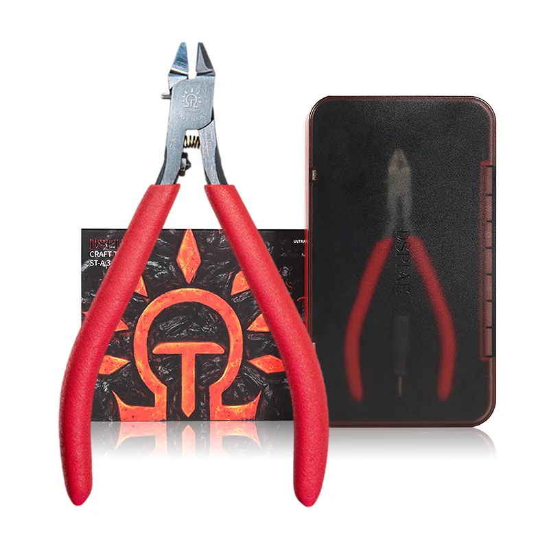 DSPIAE Red ST-A UItra Fine Single Blade Nipper for Plastic Models More Durable Than 3.0 Hand Pliers 120mm