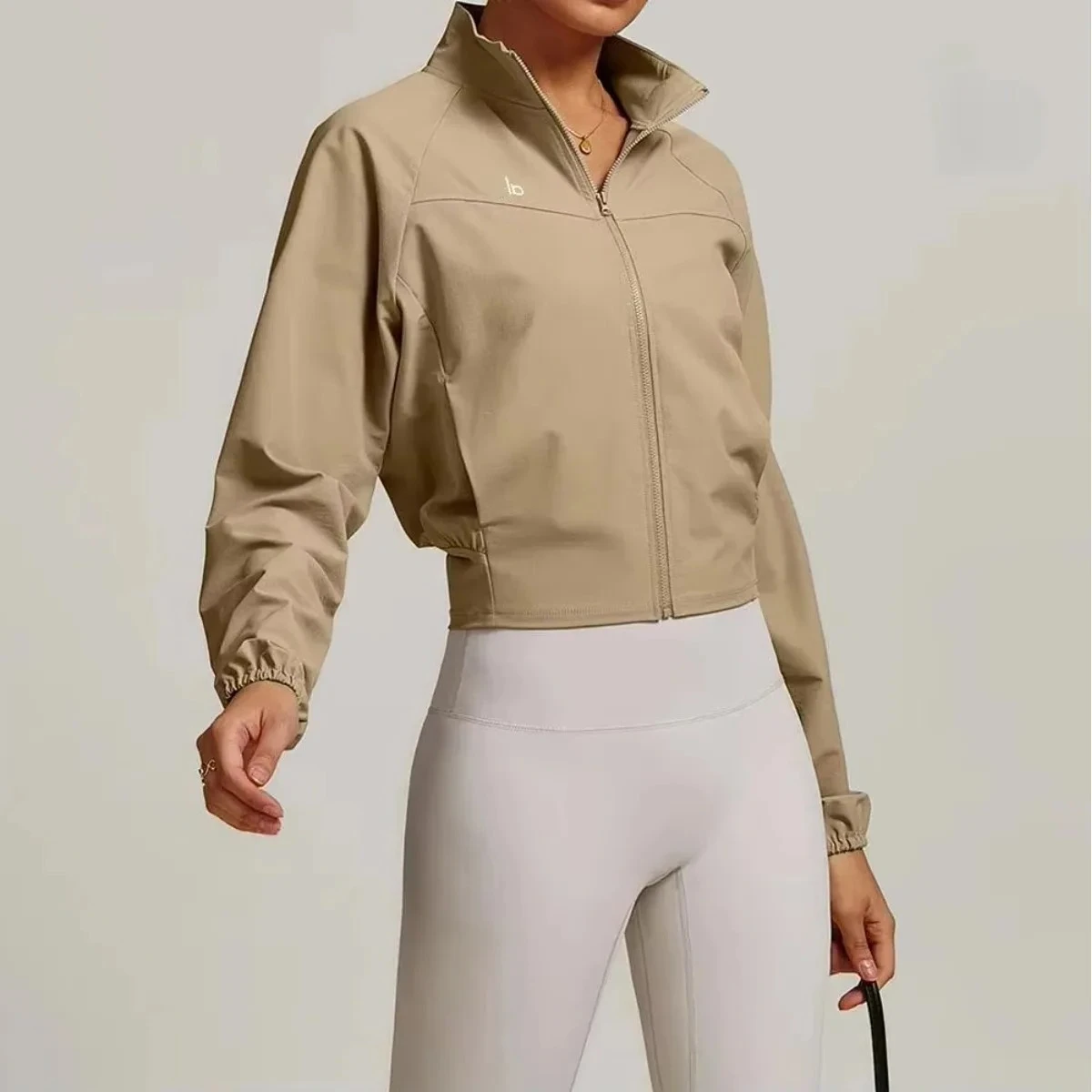 

yoga Quick-drying Stand-up Neck Sports Jacket Women's Thin Windproof Outdoor Running Fitness Long-sleeved Yoga Jacket