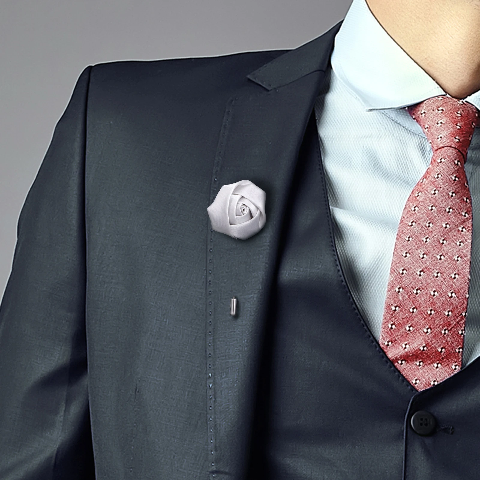 

4pcs Men Brooch Elegant Rose Lapel Jewelry For Men Pins Fashion Accessories Sturdy Shape Variety Colors Jewelry