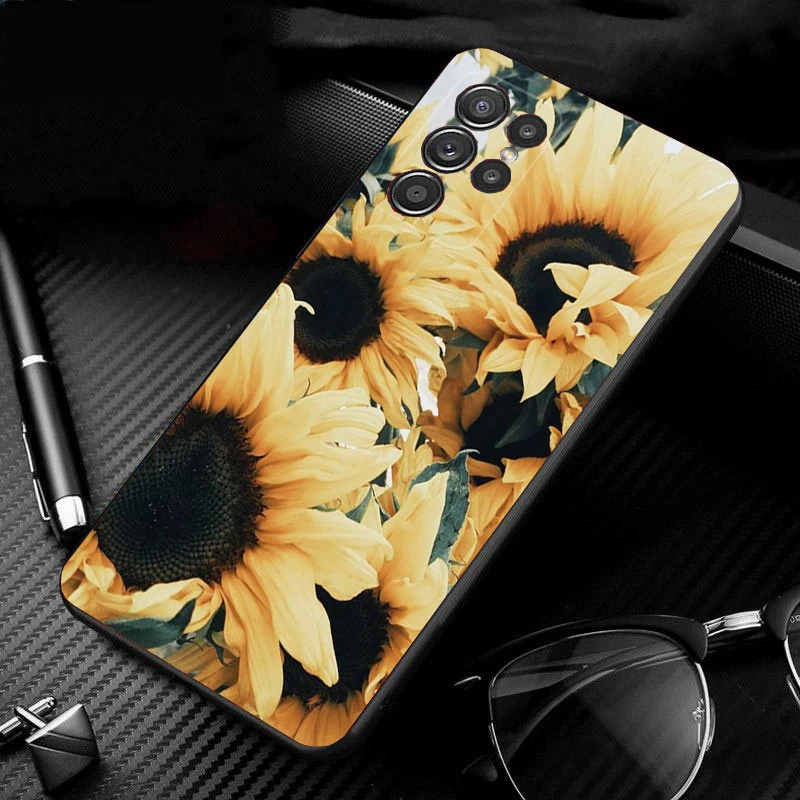 Phone Case for Samsung Galaxy S24 S23 S22 S21 S20 Ultra S20 S22 S21 S10E S20 FE S24 Plus Beautiful Flower sunflower Case