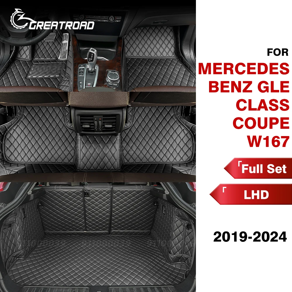 Samochodowa mata podłogowa i mata bagażnika do Mercedes Benz GLE Class Coupe W167 GLE 350 450 2019-2024 23 22 21 Pokrowiec na dywan Akcesoria