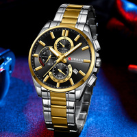 CURREN Quartz Chrono Sport Watch Brands for Men - Stainless Steel Bracelet and Multifunctional Dial