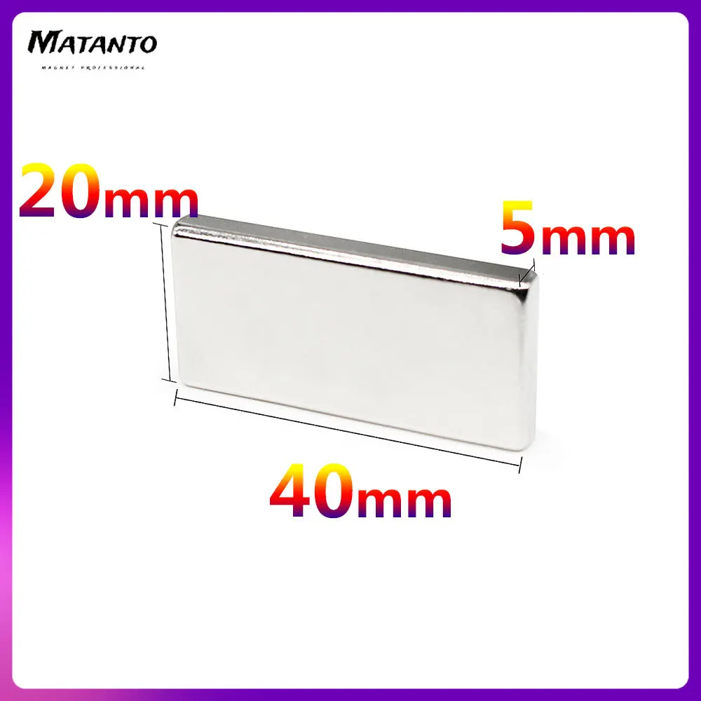 

1/2/5/10/15PCS 40x20x5mm Quadrate Rare Earth Neodymium Magnet N35 Block Strong Powerful Magnets 40x20x5 Permanent Magnet 40*20*5