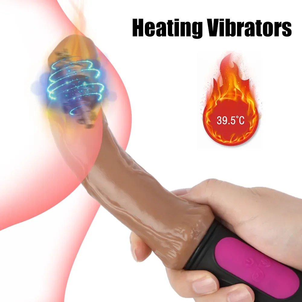 26cm Heated Big Dildos For Women Vibrators Clitoris Vagina Massage Anal Plug Artificial Penis Female Masturbator Sex Toys Erotic