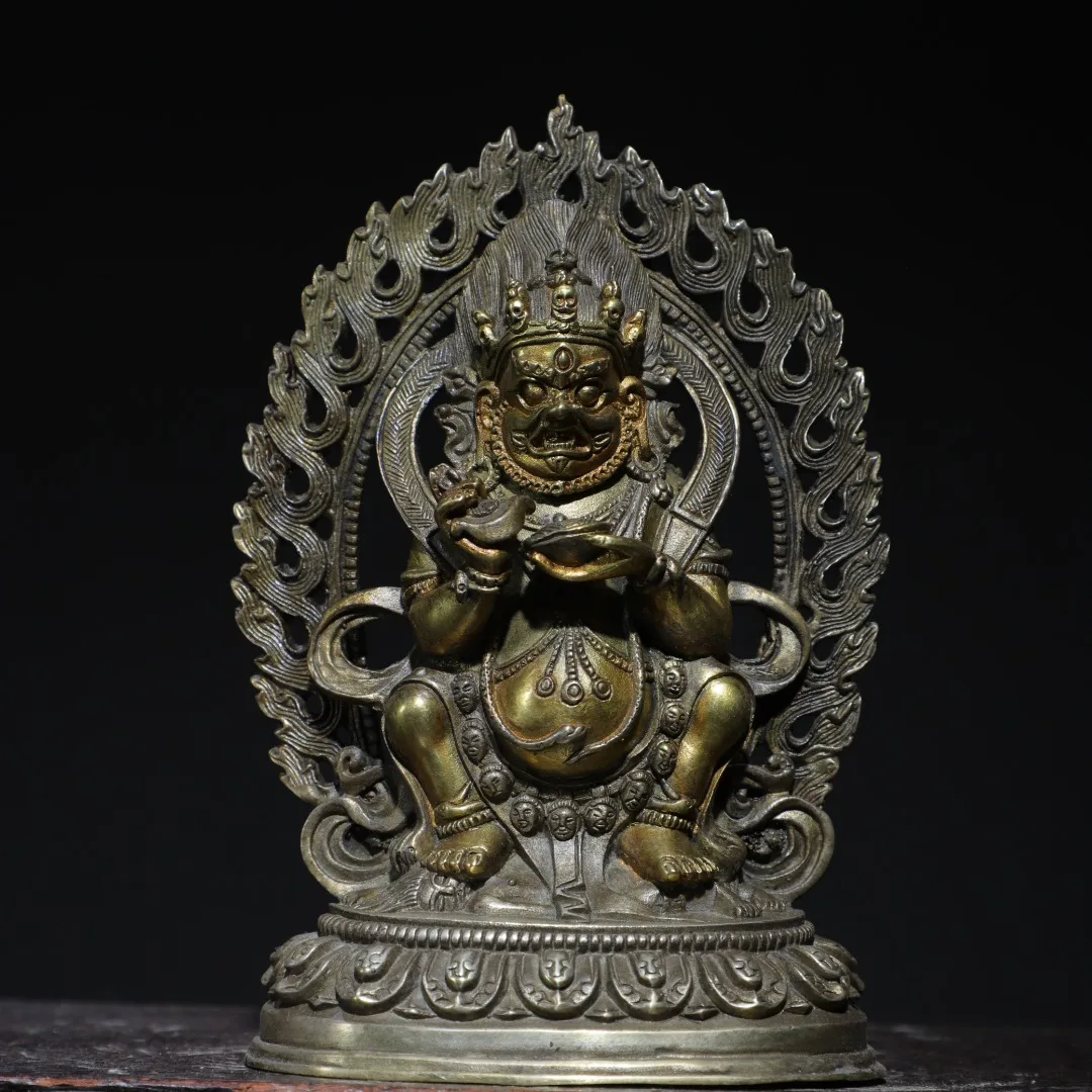 

Старинная медная статуя Будды DA HEI TIAN ручной работы, бесплатная доставка.