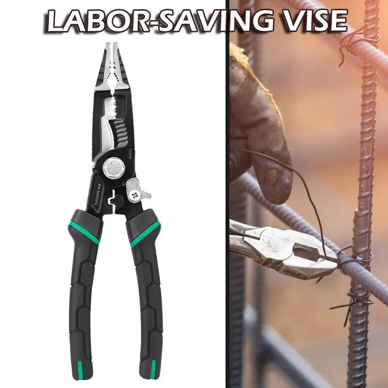 9 in1 Wire Stripper Electric Cable Cutters Multifunctional Needle Nose labor-saving crimping pliers Slanting Electrician Tools