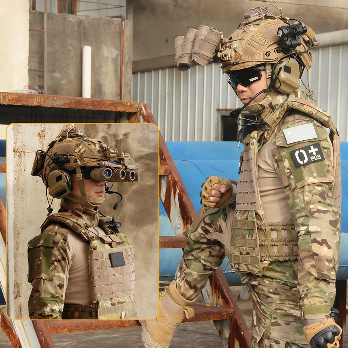 Camo Combat Uniform Set Military Tactical Full Gear for Enthusiasts Field Army Training,Helmet Vest Tactical Uniform Included