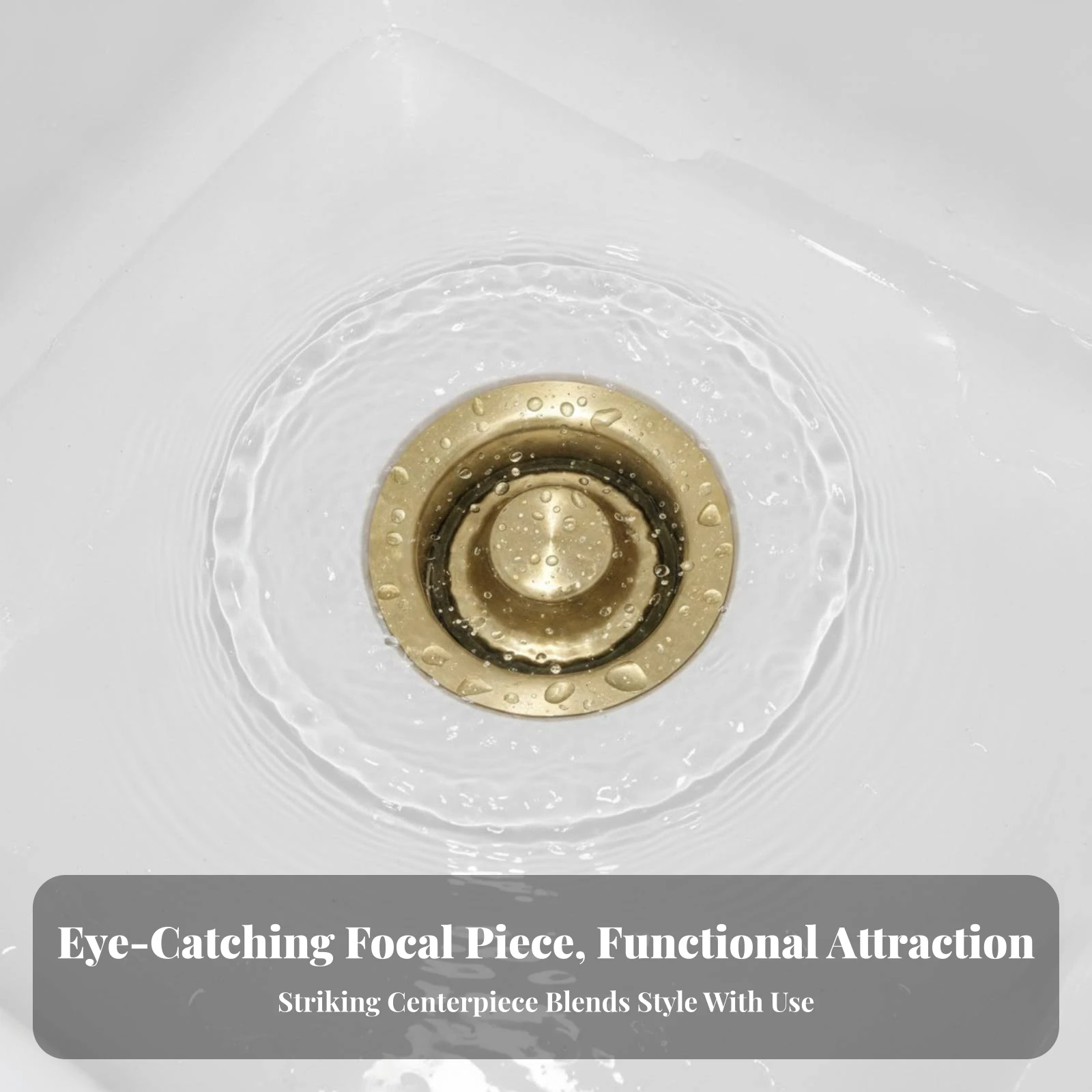 Sink Drain Flange Recessed Sink Stopper Plug Round Drain Flange Wide Rim Plumbing Fixture Push-In