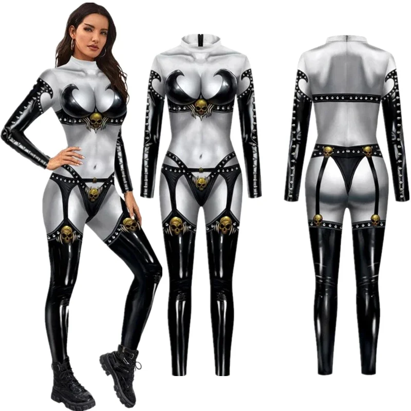 

CosplayEvil Ernie Lady Death Hope Silm Jumpsuit Catsuit Sexy Women Cosplay Costumes Halloween Bodysuit