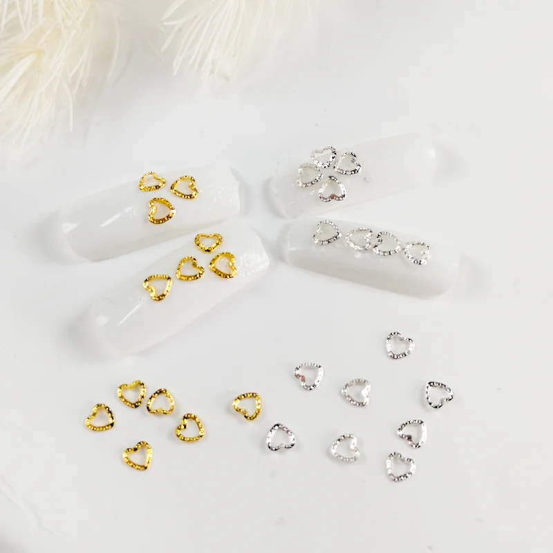 5000 قطعة/الوحدة الذهب الفضة الجوف الملتوية حلقة المسامير ترصيع سبائك معدنية مسمار الفن زينة ثلاثية الأبعاد ملصقات الأظافر ذاتية الصنع/السحر