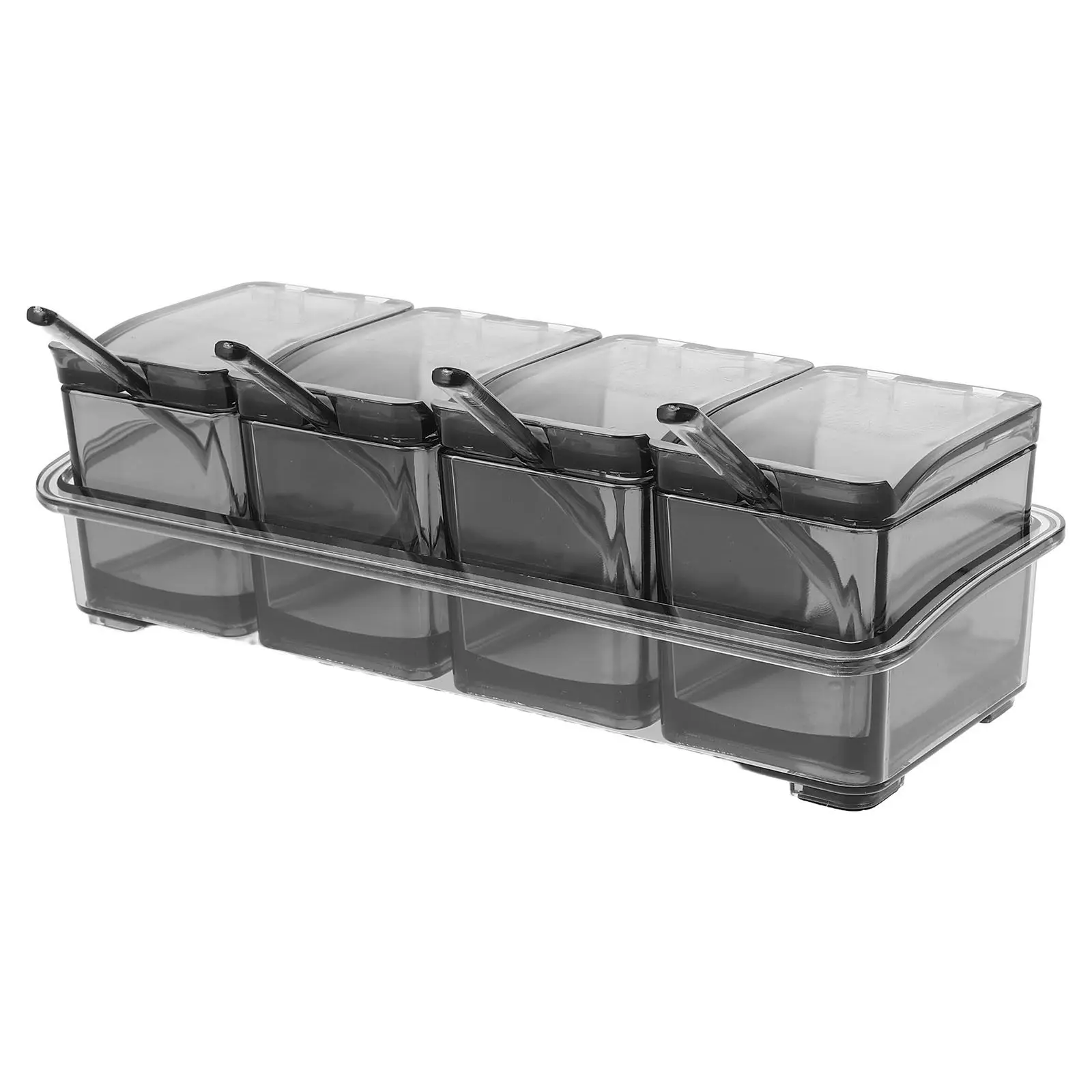 

Spice Container Set Transparent Lids Plastic Seasoning Box Kitchen Storage Organizer Salt Sugar Pepper Condiments