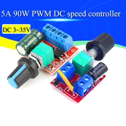 Mini DC-DC 4.5V-35V 5A 90W PWM DC Motor Speed Controller Module Speed Regulator Control Adjust Board Switch 12V 24V PN35