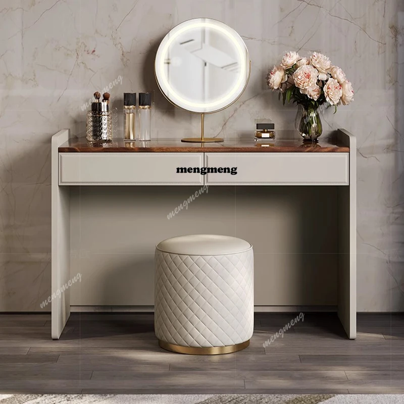 Bedroom Drawers Vanity Table European Mirror Desk Chair Dressing Table Cabinet Storage Study
