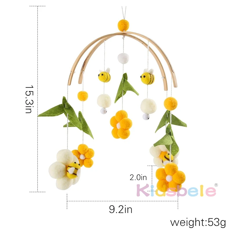 Flowers Bees Bed Bell Hanging Toys Hand Made Hanging Decoration Auditory Bedroom Wind Chime Kids Room Stuff