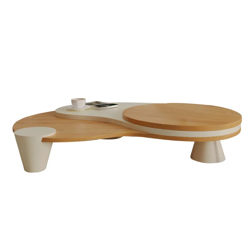 

Coffee table household small apartment log wind cream wind simple household living room special-shaped tea table