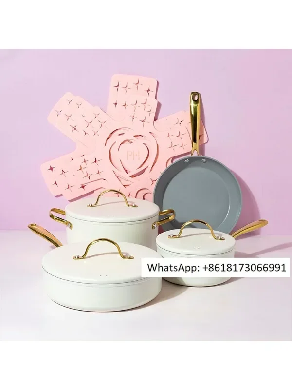 Mingyuan style non stick coated flat bottomed pan 10 sets