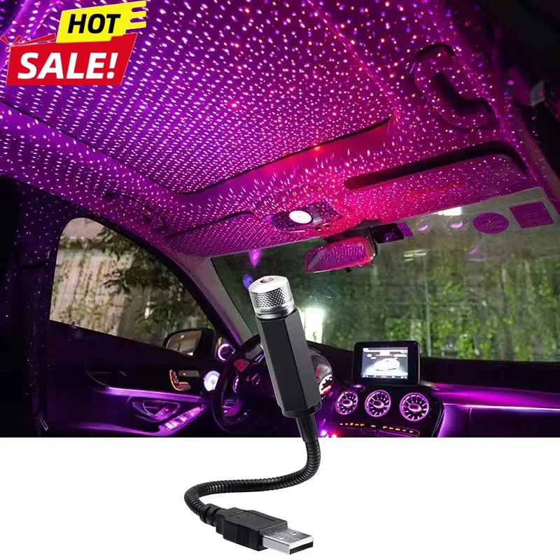 

Mini LED Car Roof Star Night Light Projector Atmosphere Galaxy Lamp USB Decorative Adjustable For Auto Roof Room Ceiling Decor