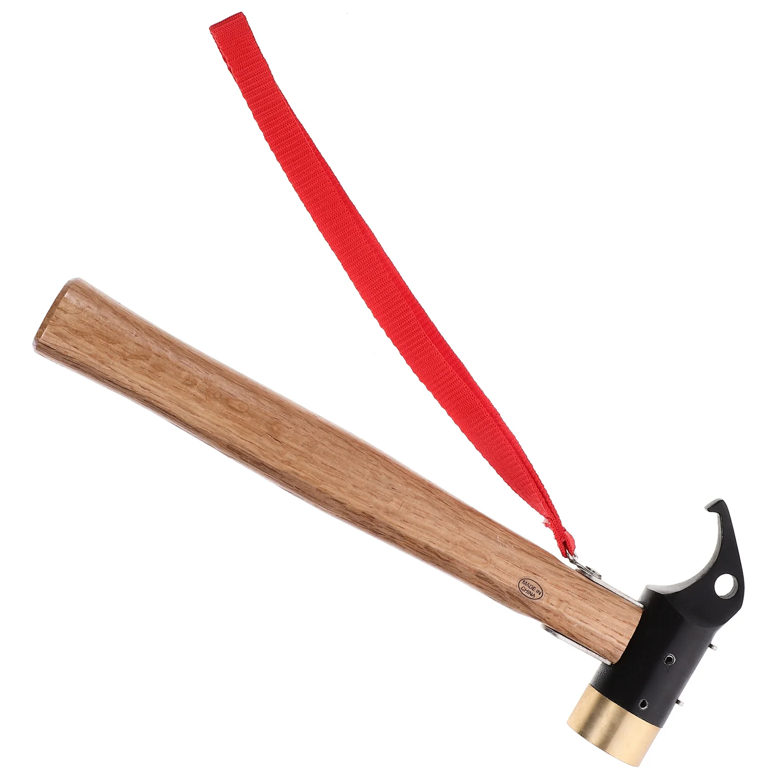 مطرقة ربط نحاسية للتخييم مع رأس نحاسي لأوتاد الخيمة مقاس S حزام أمان فولاذي مزورة متين مطرقة نحاسية