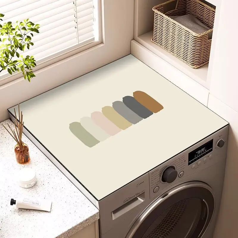 Abdeckpolster für Rollenwaschmaschinen, staubdichtes Abdecktuch für die Arbeitsplatte, Sonnenschutzabdeckung, Doppeltür-Kühlschrank, Kieselalgenschlammmatte