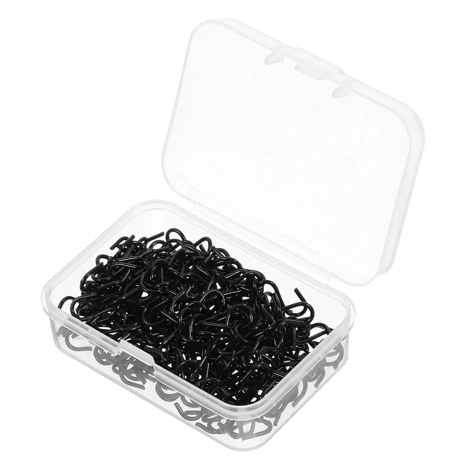 200Pcs Black Compact S-Shaped Metal Hooks Small S Hooks for Hanging Pants Jeans Earrings Pendants Suncatcher Ornaments Kitchen
