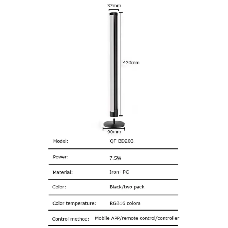 2PCS RGB LED Strip Light RGB Desktop Atmosphere Night Light LED Table Lamp For Bar Car Room TV Gaming Decoration Computer Game