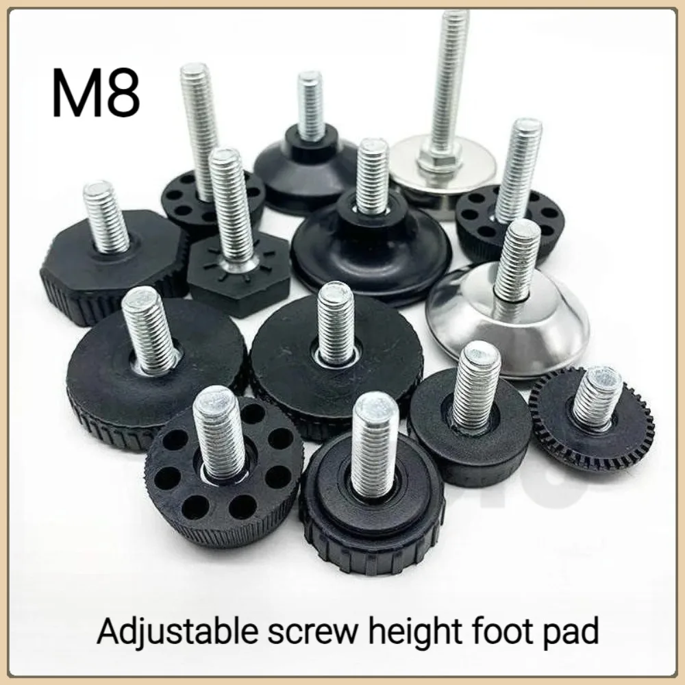 

4-30 шт. пластиковые регулируемые опоры для мебели с оцинкованным винтом M8, черные выравнивающие ножки для столов и стульев, защита от ударов