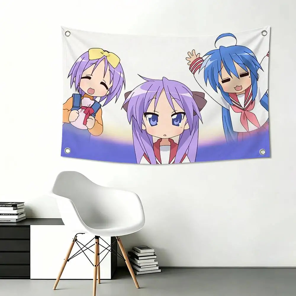 Kagami Hiiragi Anime L-Lucky Star Girl Flags Wall Hanging Tapestry Outdoor Garage Room Decorative flag Background Blanket