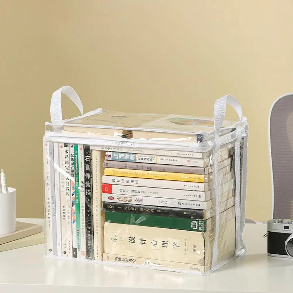 Foldable Storage Bag School Book Organizer Waterproof Book Storage Bag with Handles Foldable Storage Pouch for Textbooks