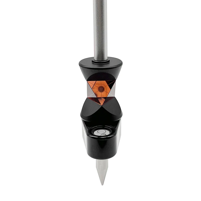 New Mini 360 Degree Prism for Leica Total Station Replace GRZ101 Mini Prism Survey + 4 Poles With Soft Bag + A Bubble