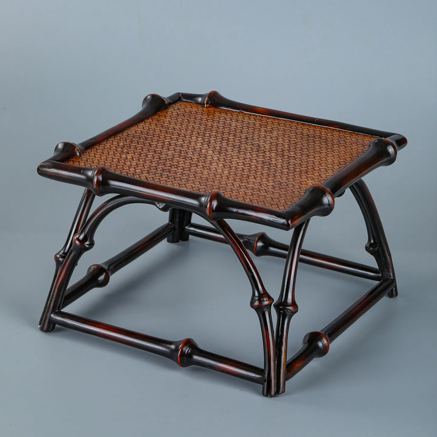Gongzhu bamboo woven tea table Zen ornament new Chinese mini succulent plant small flower stand tea set storage