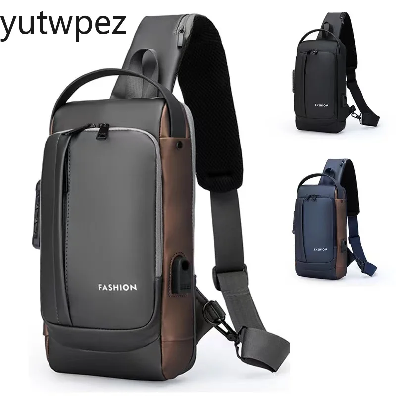 Motorcycle Riding Large Capacity Men Usb Waterproof Sports Running Multifunction Shoulder Crossbody Bag Chest Sling Travel Pack