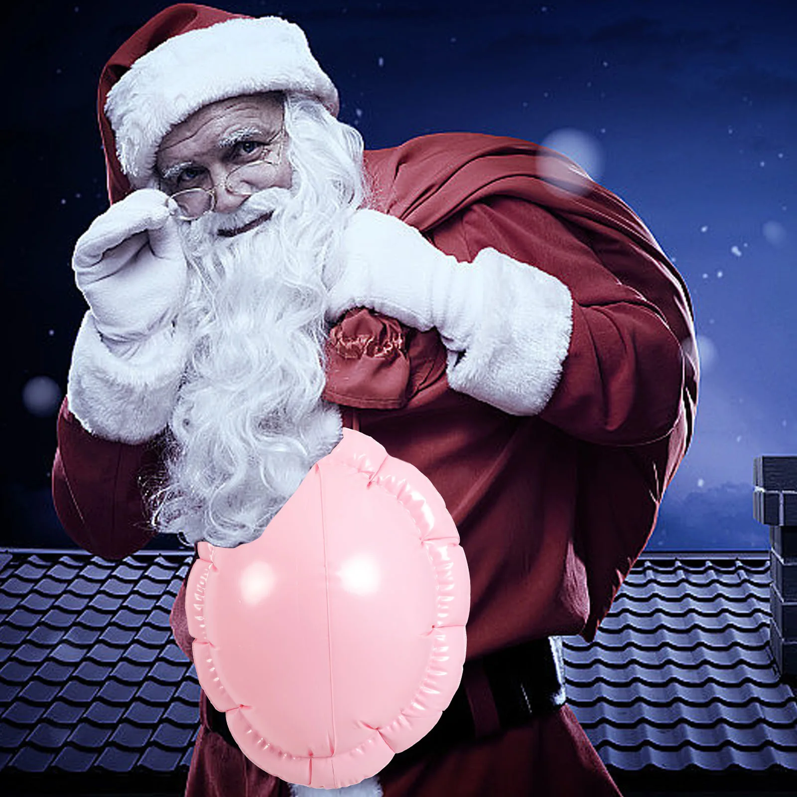 

Perfect Santa Claus Inflatable Belly Prop for Christmas Party Cosplay Stage Show Ecofriendly Fake Belly Party Costume