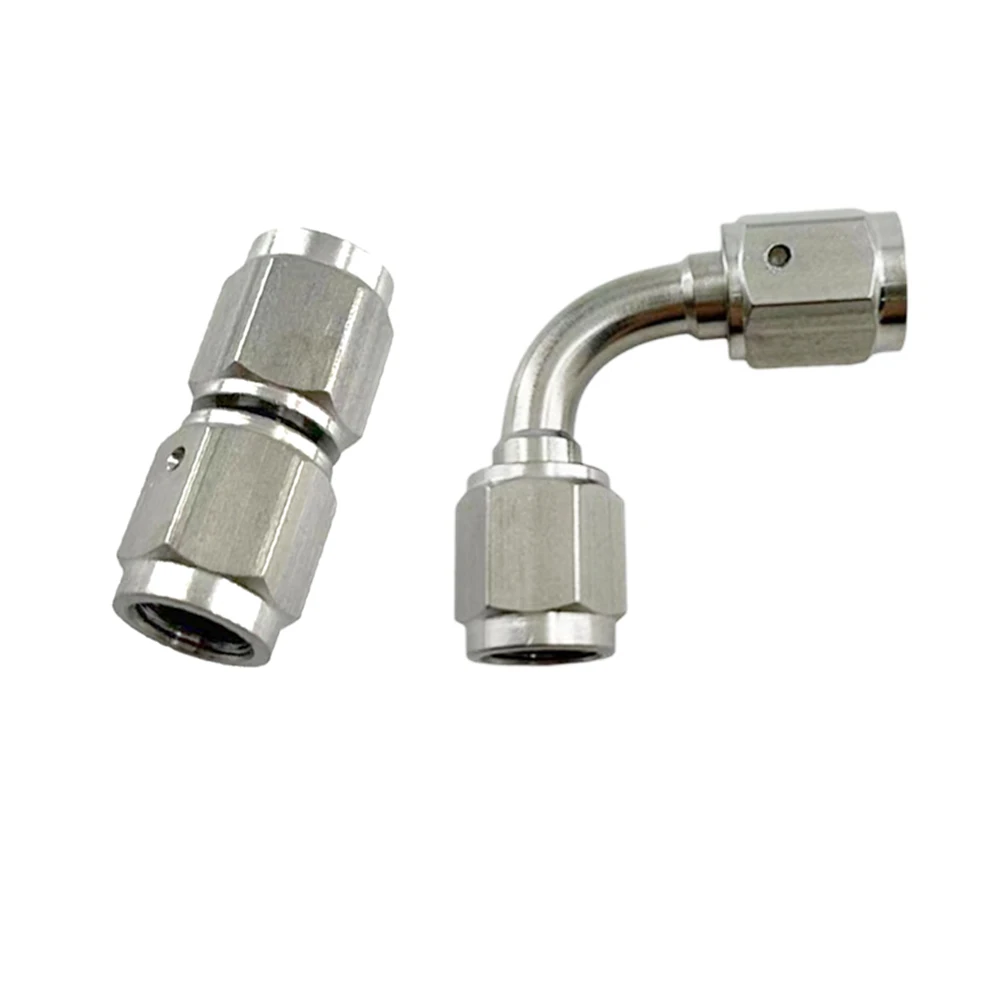 AN3 3AN Stainless Steel Female To Female Fuel Hose End Brake Hose Fitting Staright 90°Degree Swivel Hose Ends Fitting Adapter