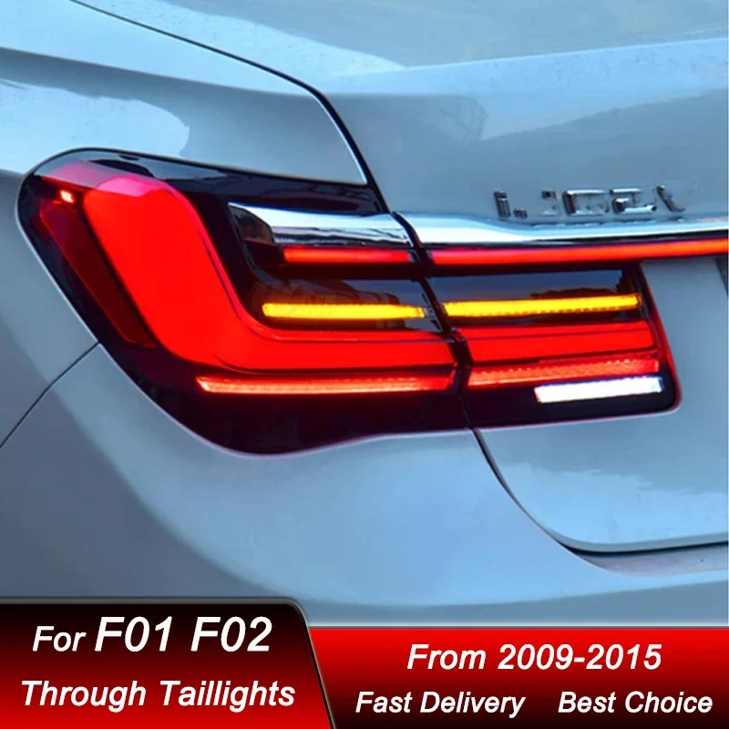 

Pop Car через задние фонари для BMW 7 серии F01 F02 G12 09-15 Новый стиль светодиодный задний фонарь динамический указатель поворота задний фонарь в сборе