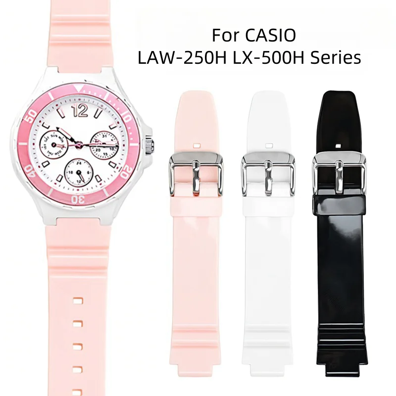 Watch Band For CASIO LAW-250H LX-500H Series 12mm dedicated interface Sports and waterproof  Resin rubber Watch strap Bracelet
