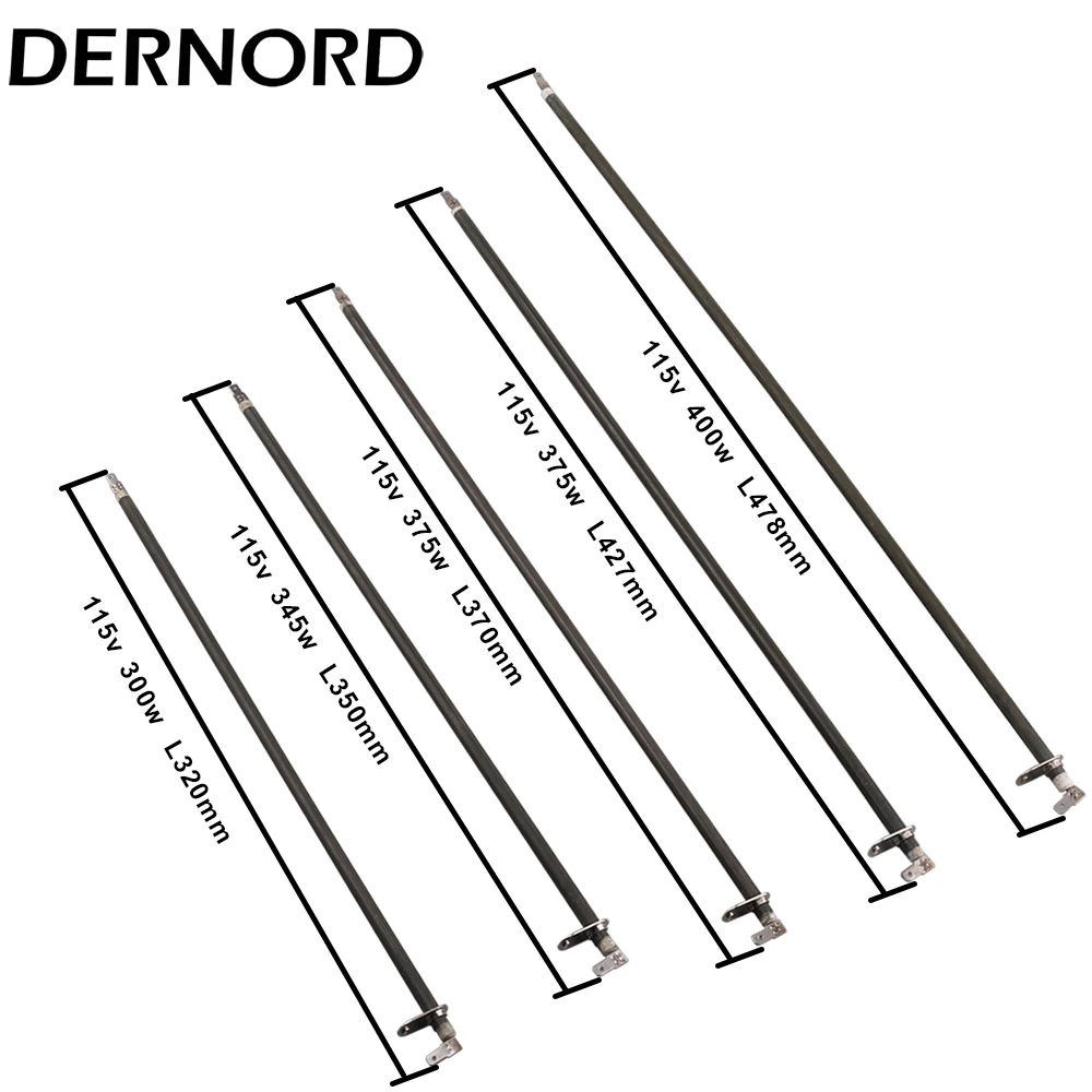 DERNORD Oven Air Heating Element 115v Electric Straight Tubular Heater with Metal Sheet By Annealing SUS304