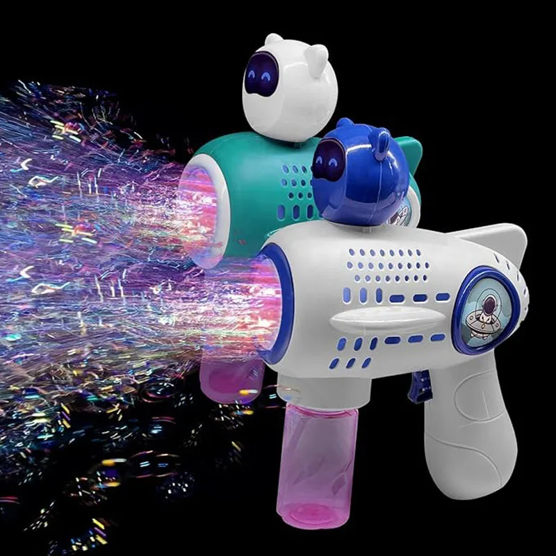 Pistola de Bolhas Infantil com Luzes Coloridas, Brinquedos Infantis, Presente de Aniversário, Cinza, Favores de Festa, Presente de Páscoa, Diversão, Meninos, Meninas