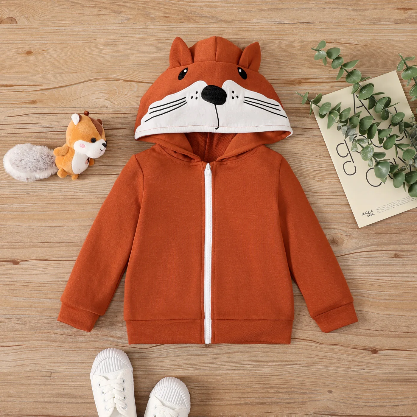 PatPat Childlike Fox Zippered Jacket for Toddler Girls