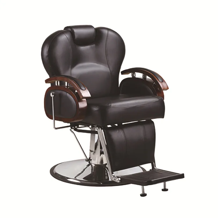 

The barber chair can be reclined and lifted for the rotating hair salon