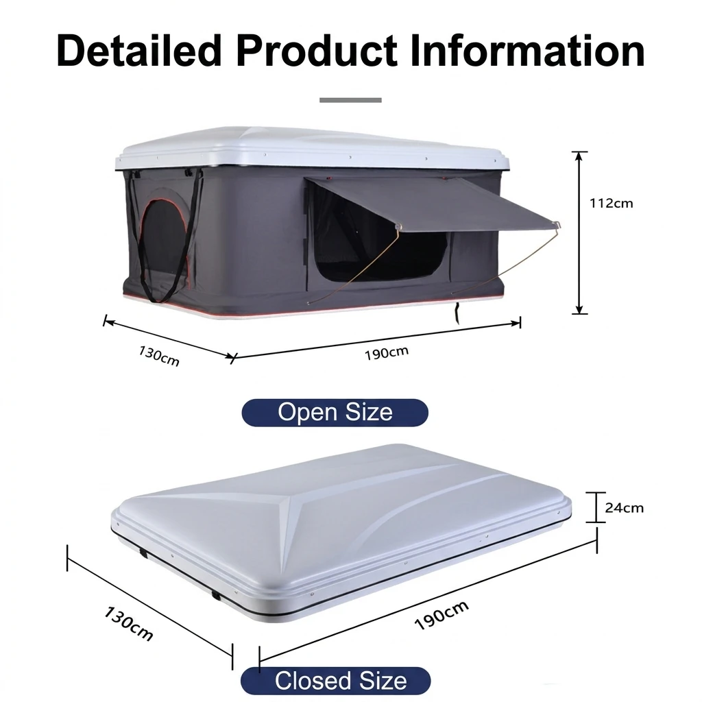 Car Roof Tent Fully Automatic SUV Sedan Universal Outdoor Camping Travel Self-driving Waterproof Cold-proof Four-season 2 Person