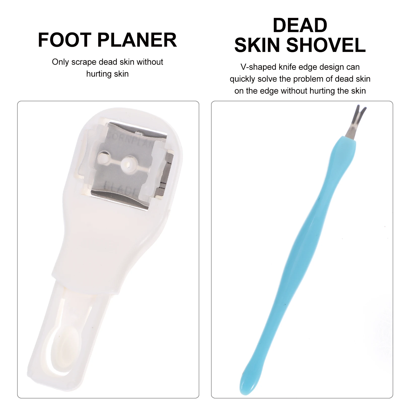 

6pcs Foot Dead Skin Remover Remover Pedicure Kit Stainless Steel Rasp Dead Skin Nail Tools Travel Size Smooth Heels