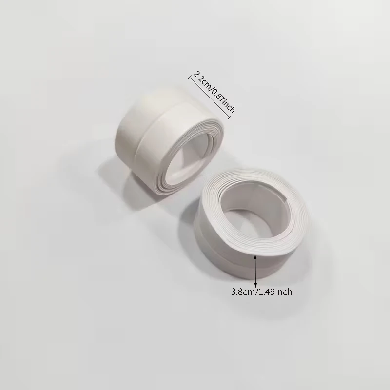 1m/3.2m PVC Waterproof Sealing Tape for Bathroom Sink, Shower, Bathtub and Toilet - Self Adhesive Wall Sticker