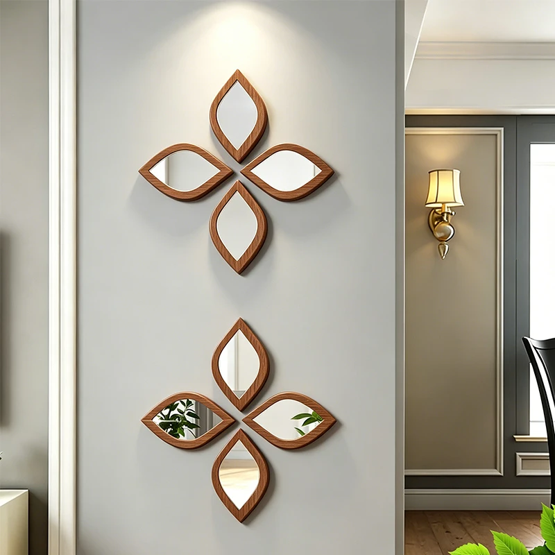 4Pcs Boho Teardrop Acrylic Mirror Set Modern Art Decor for Bedroom Living Room Office Wall Decoration