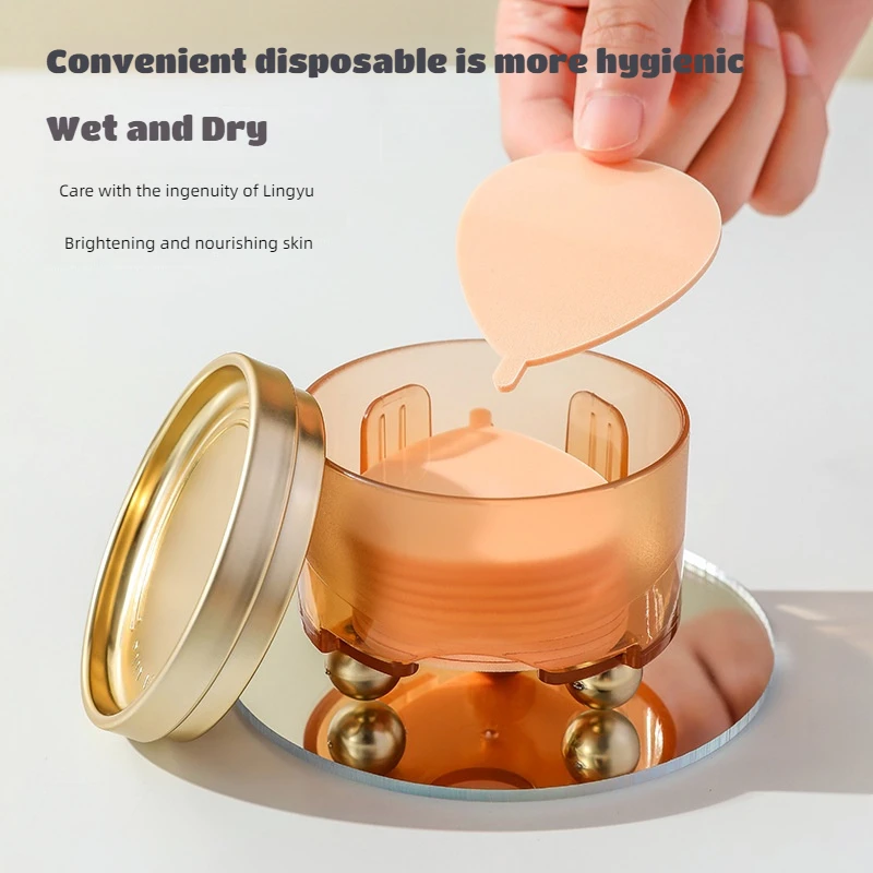 Set soffio per cipria Soffio per cosmetici Spugna lanciabile per il trucco Più igienico, senza polvere, più delicato.