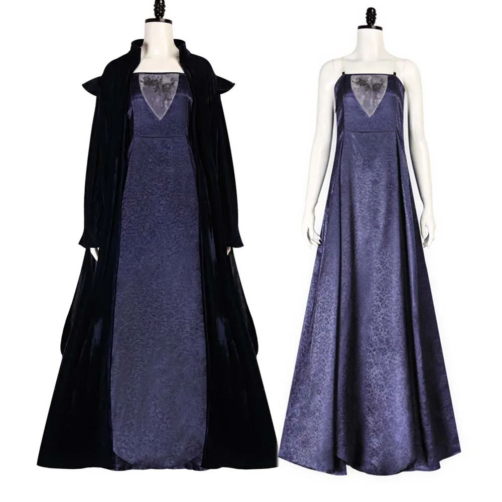 

Women Halloween Party Dress Sola Naberrie Cosplay Long Purple Gown with Cloak Costume