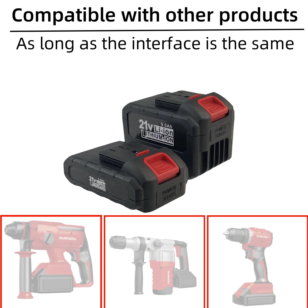 21V lithium battery suitable for Quanyou cutting machines, electric drills and other tools, compatible with other electric tools