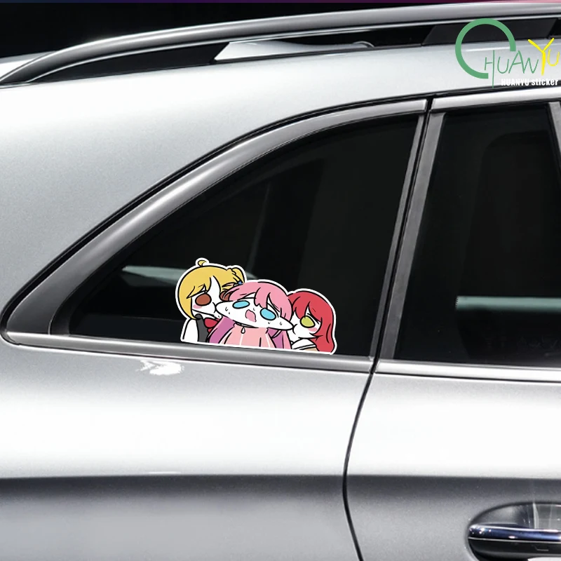 Creative anime Lonely Rock Group Character Cartoon Q Version Eating Whale Expression Reflective Car Sticker Mobile Computer