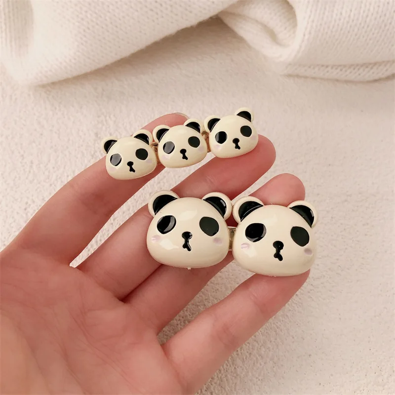 Korean Small Panda Broken Hair Clips Girls Cute Sweet Design Party Accessories Wholesale